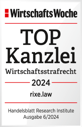 WirtschaftsWoche - TOPKanzlei Wirtschaftsstrafrecht 2024 rixe.law